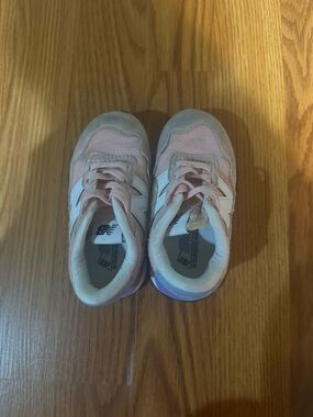 New Balance Kids Light Pink and White Athletic Sneakers